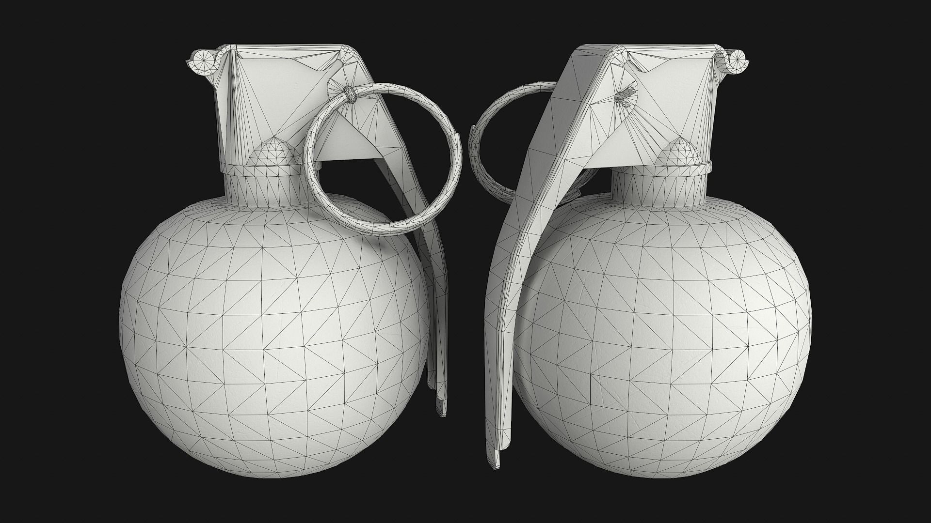 M67 Grenade Low-poly 3D model_7