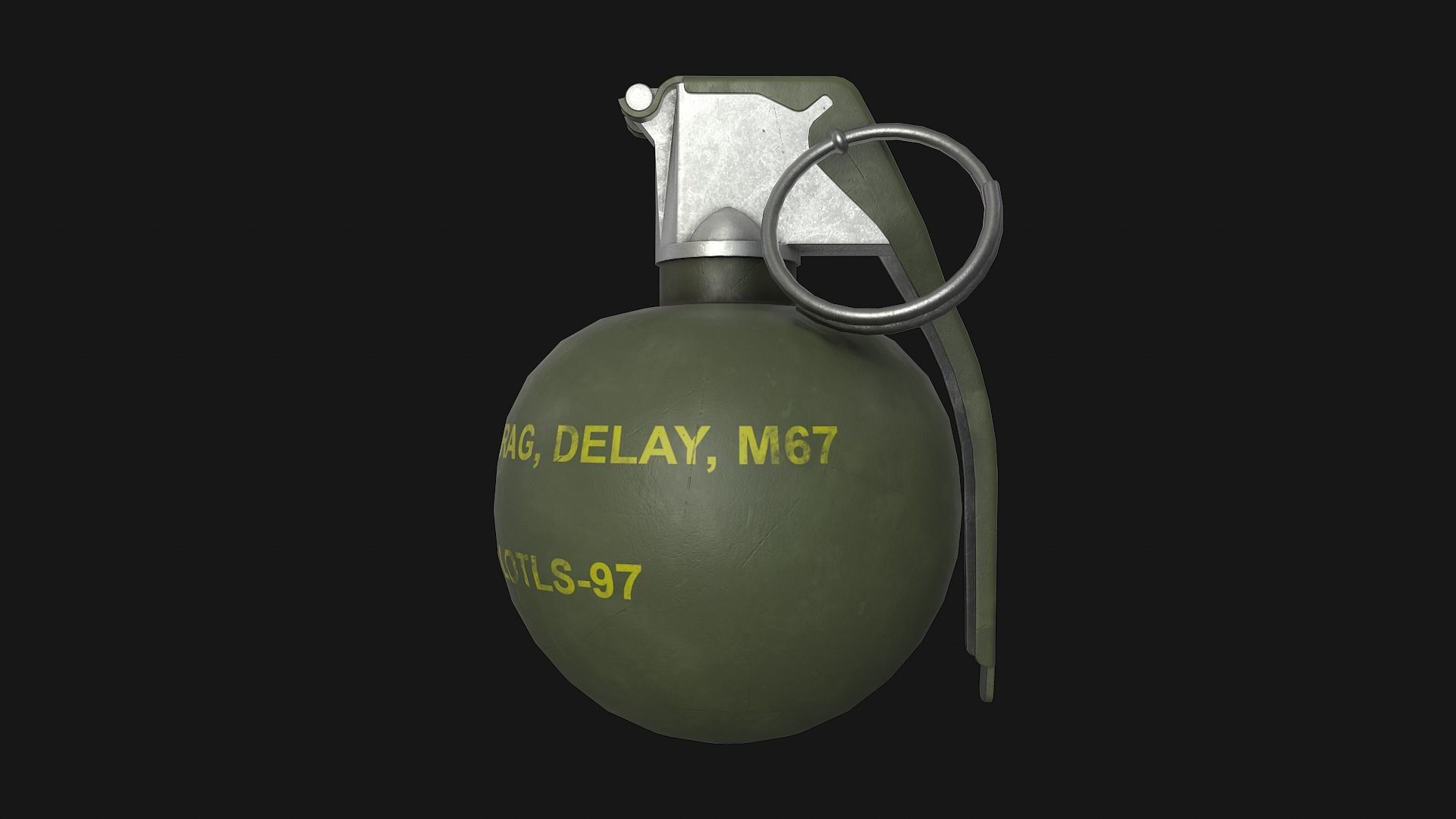 M67 Grenade Low-poly 3D model_2