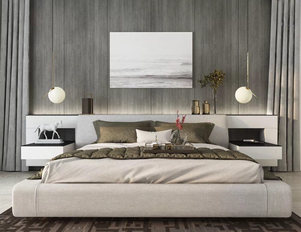 Minimal Bedroom Design 3D Model 3D model