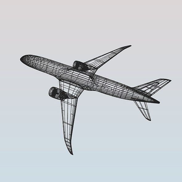 Boeing 787-9 lowpoly airliner Low-poly 3D model_12