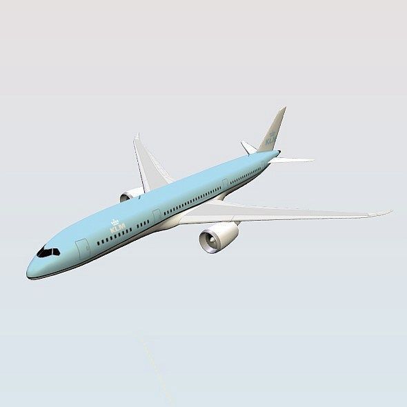 Boeing 787-9 lowpoly airliner Low-poly 3D model_10