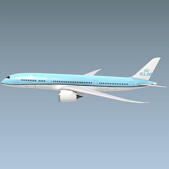 Boeing 787-9 lowpoly airliner Low-poly 3D model_5