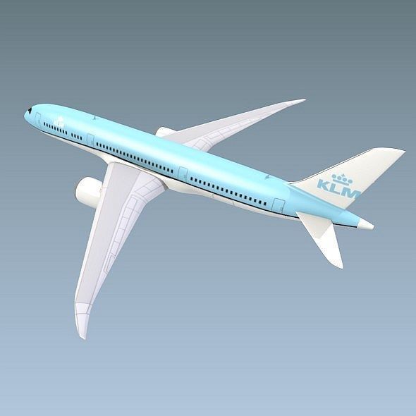 Boeing 787-9 lowpoly airliner Low-poly 3D model_4