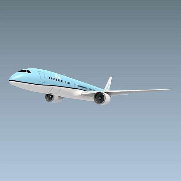 Boeing 787-9 lowpoly airliner Low-poly 3D model_6