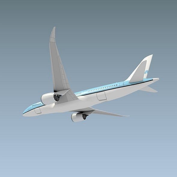 Boeing 787-9 lowpoly airliner Low-poly 3D model_7