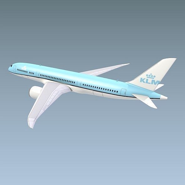 Boeing 787-9 lowpoly airliner Low-poly 3D model_1