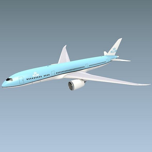 Boeing 787-9 lowpoly airliner Low-poly 3D model_3