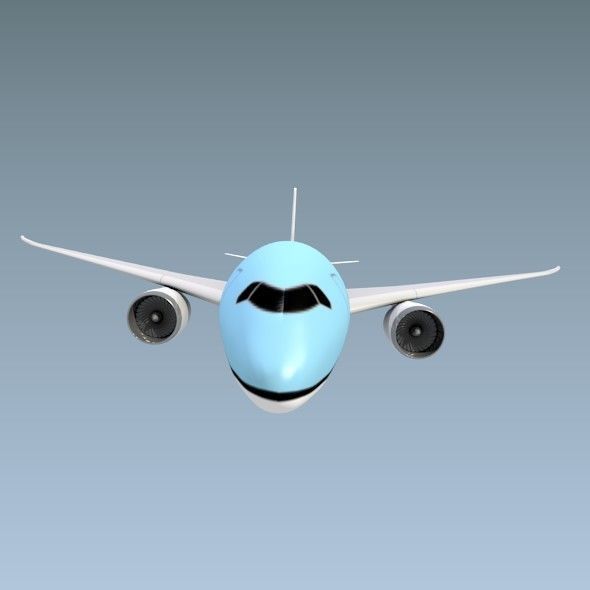 Boeing 787-9 lowpoly airliner Low-poly 3D model_8