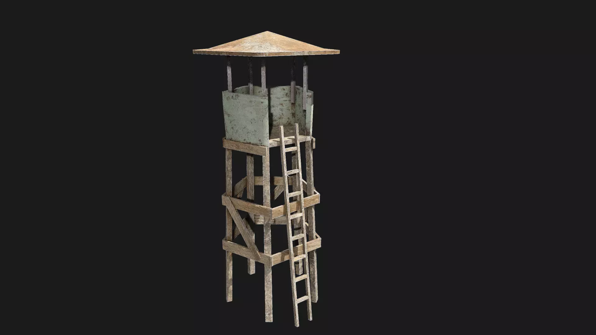 Watch Tower low poly 3d model Low-poly 3D model