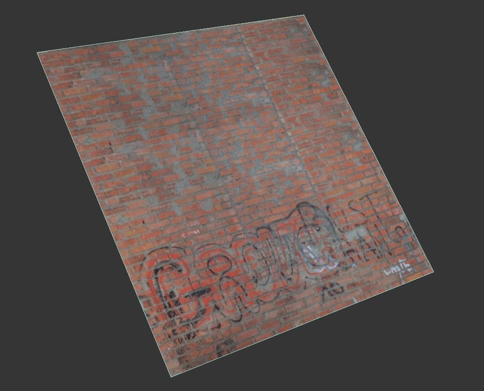 Ultra realistic Brick Old wall 3D model_4