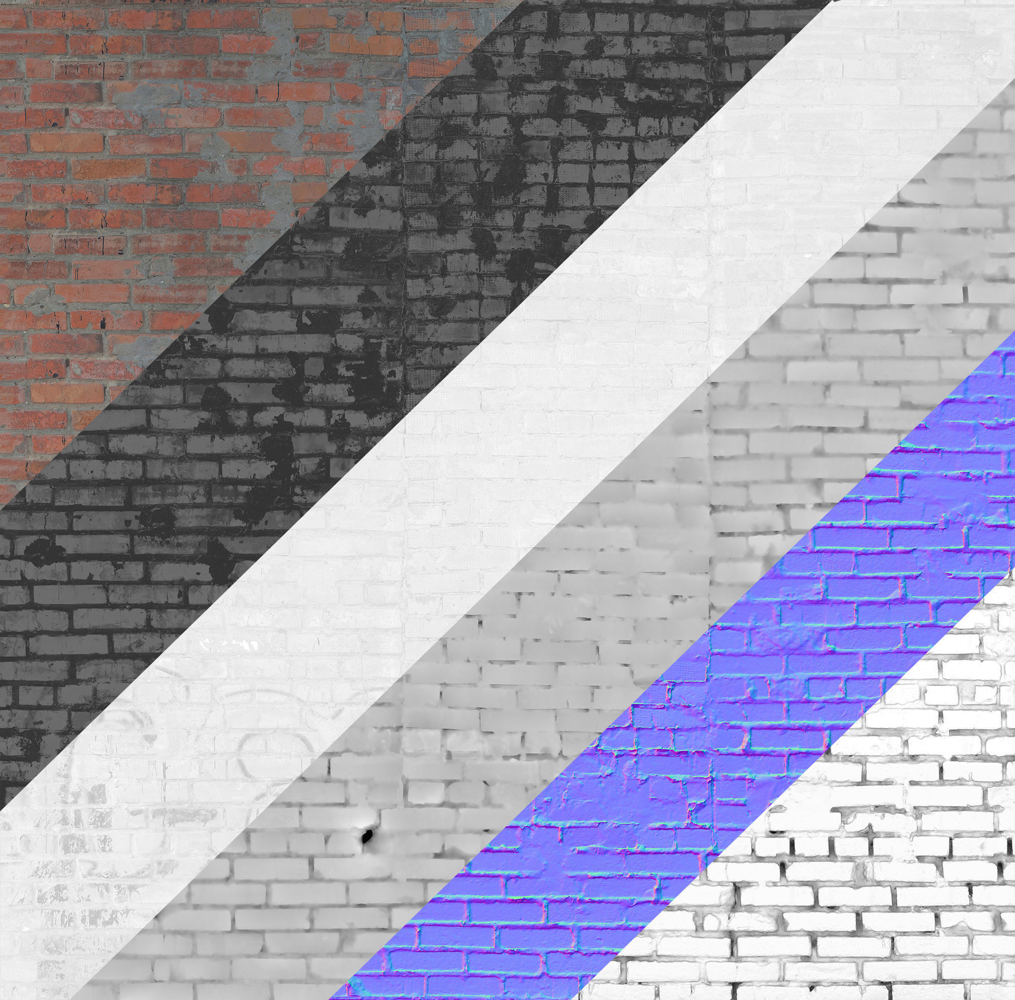 Ultra realistic Brick Old wall 3D model_9