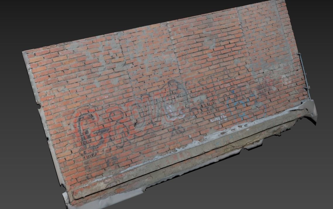 Ultra realistic Brick Old wall 3D model_5