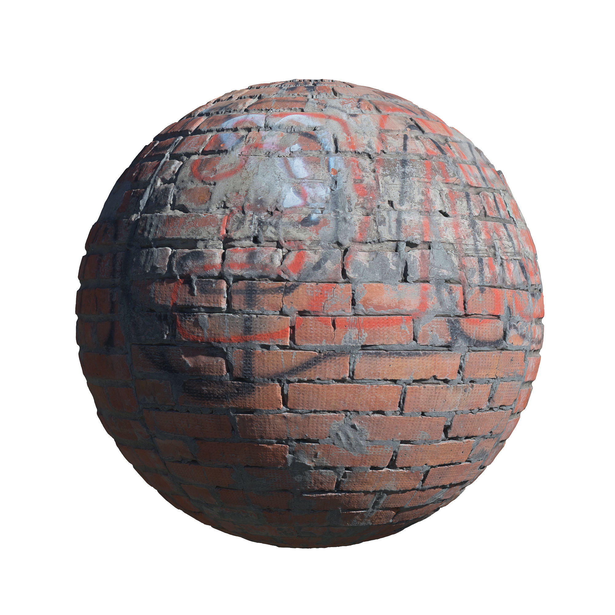 Ultra realistic Brick Old wall 3D model_2
