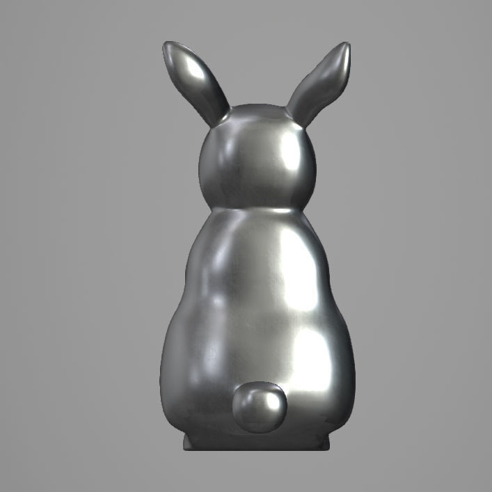 Rabbit silver bunny 3D print model_3