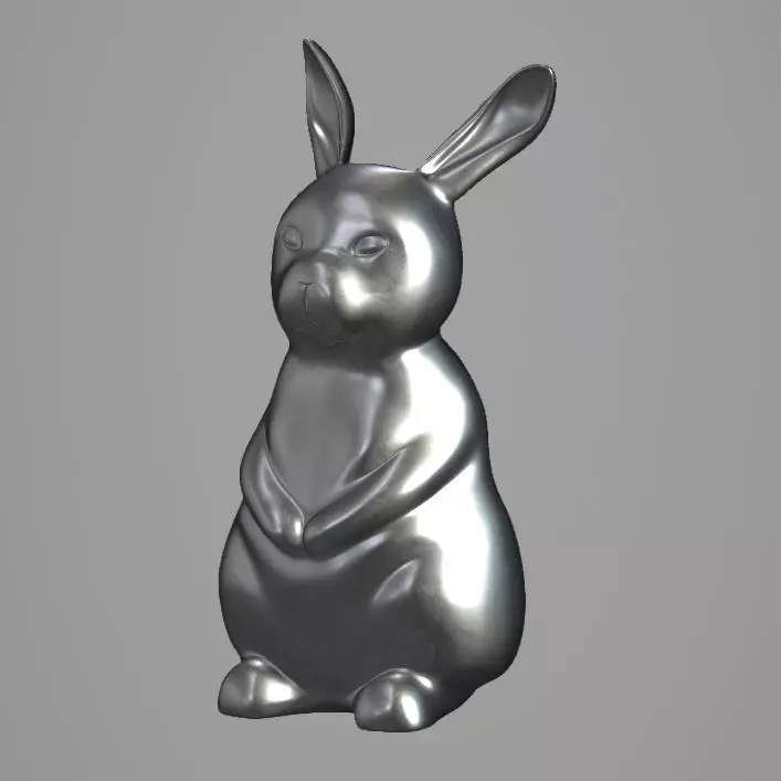 Rabbit silver bunny 3D print model_0