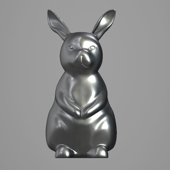 Rabbit silver bunny 3D print model_1