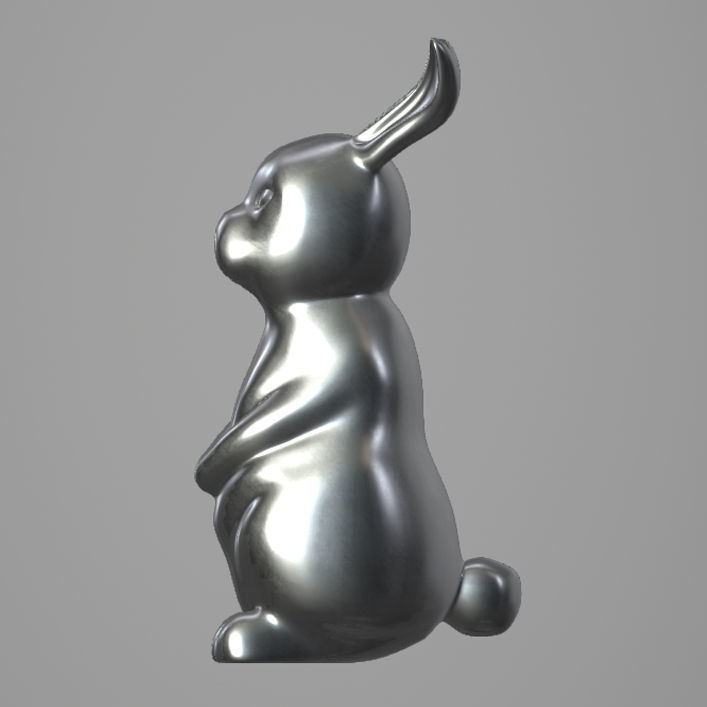 Rabbit silver bunny 3D print model_2