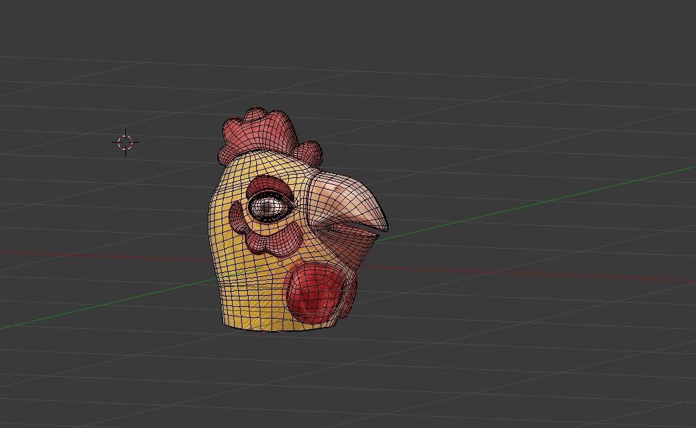 Chicken Mask Low-poly 3D model_6