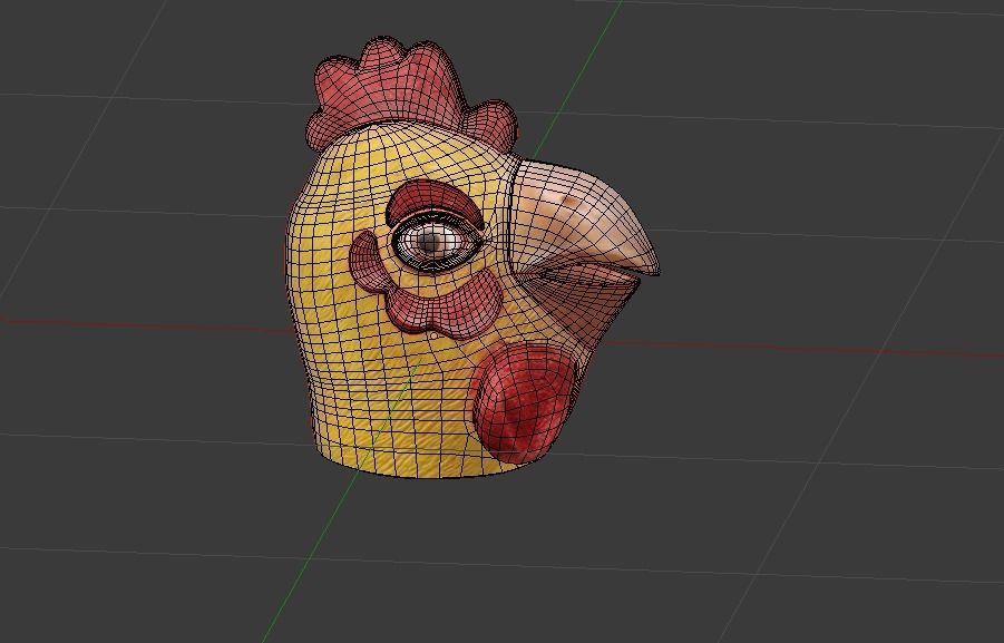 Chicken Mask Low-poly 3D model_5