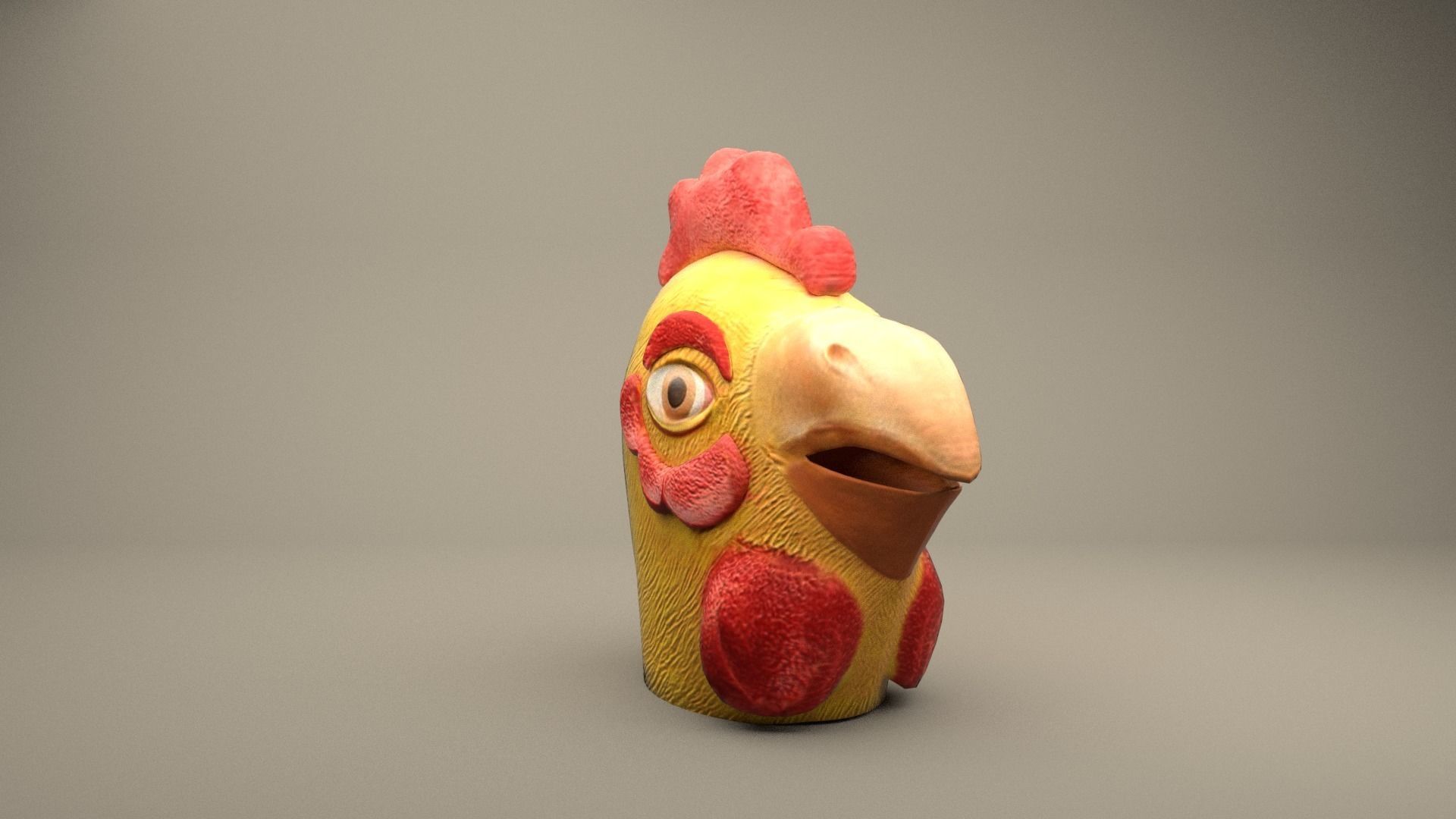 Chicken Mask Low-poly 3D model_1