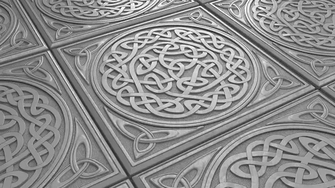 Celtic ceramic tile 3D model