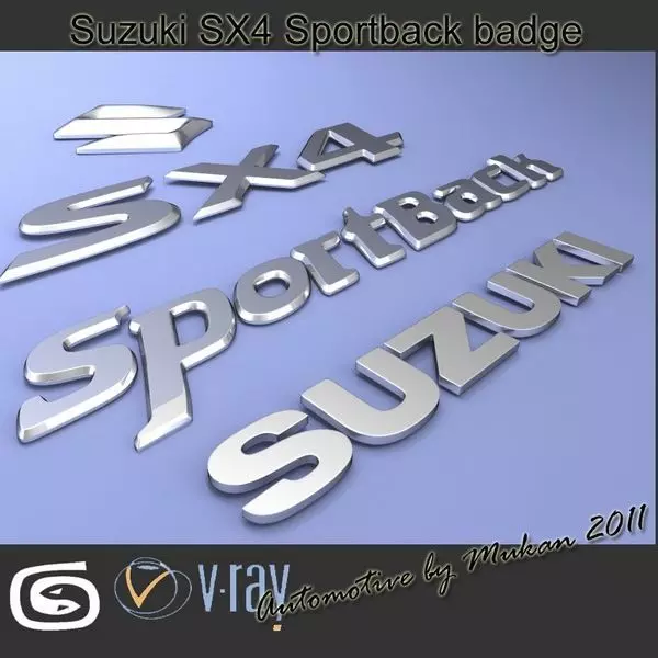 Suzuki SX4 Car Logo 3D model_0