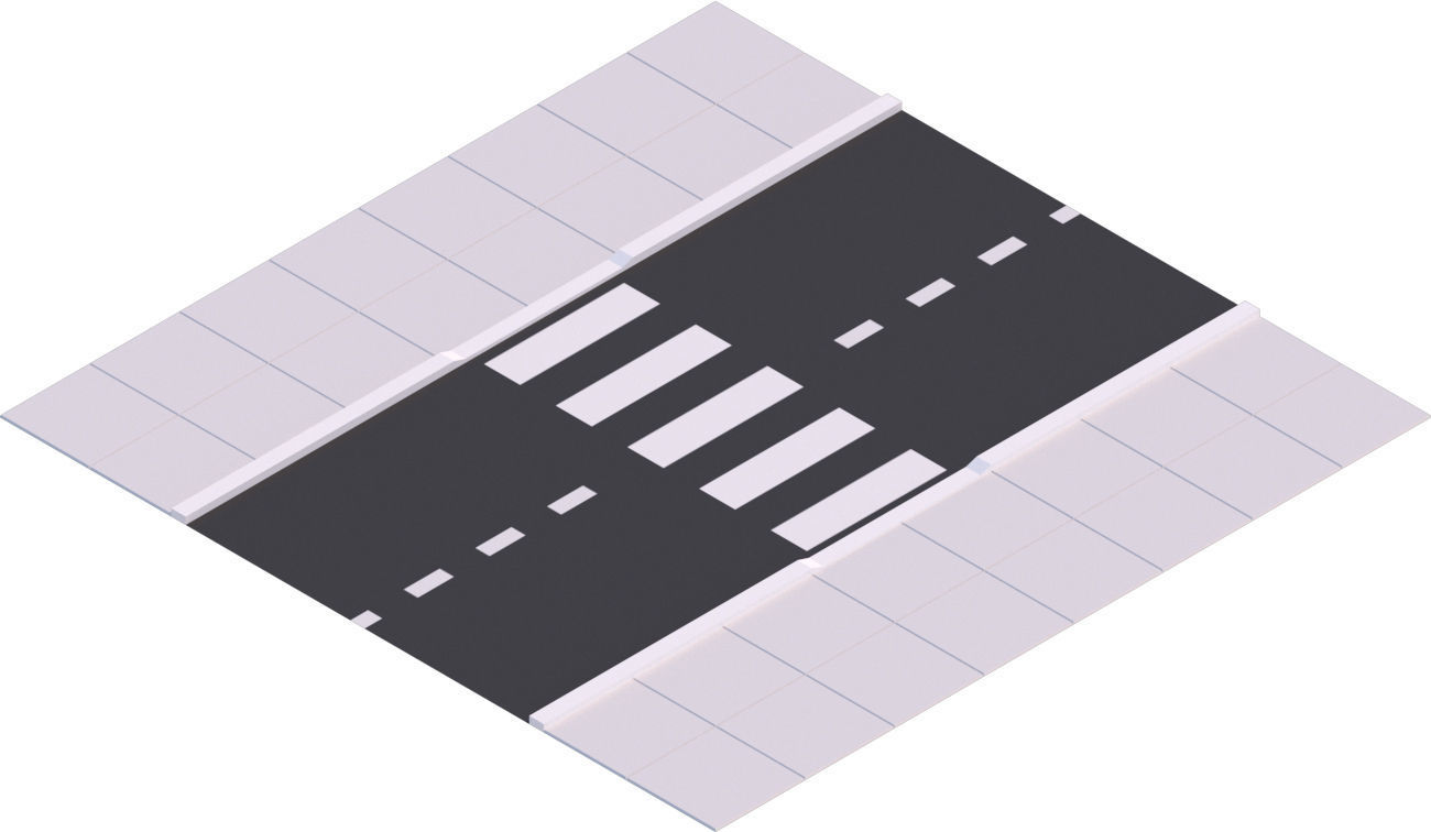 Low Poly Road Tiles Low-poly 3D model_10