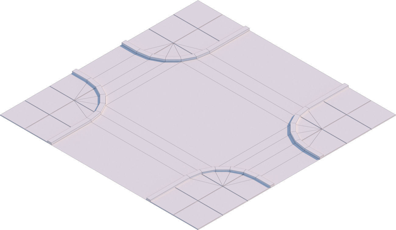 Low Poly Road Tiles Low-poly 3D model_13