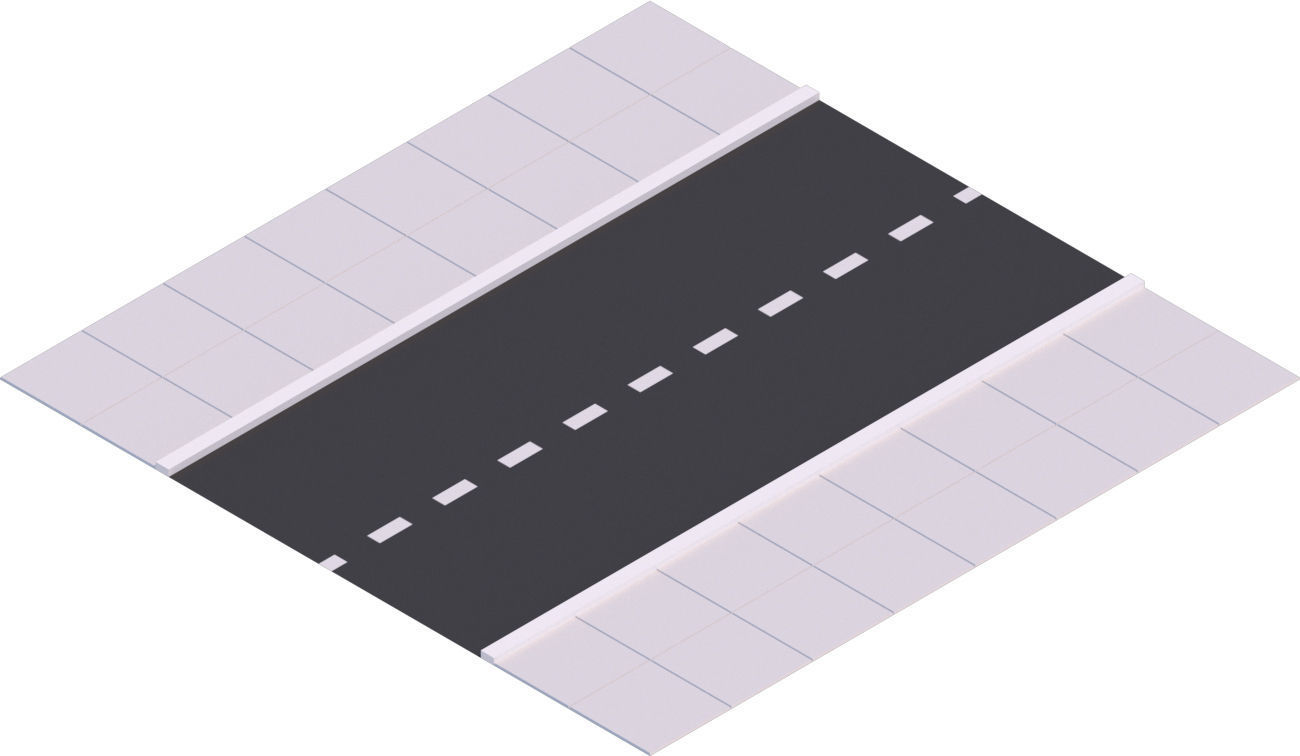 Low Poly Road Tiles Low-poly 3D model_9