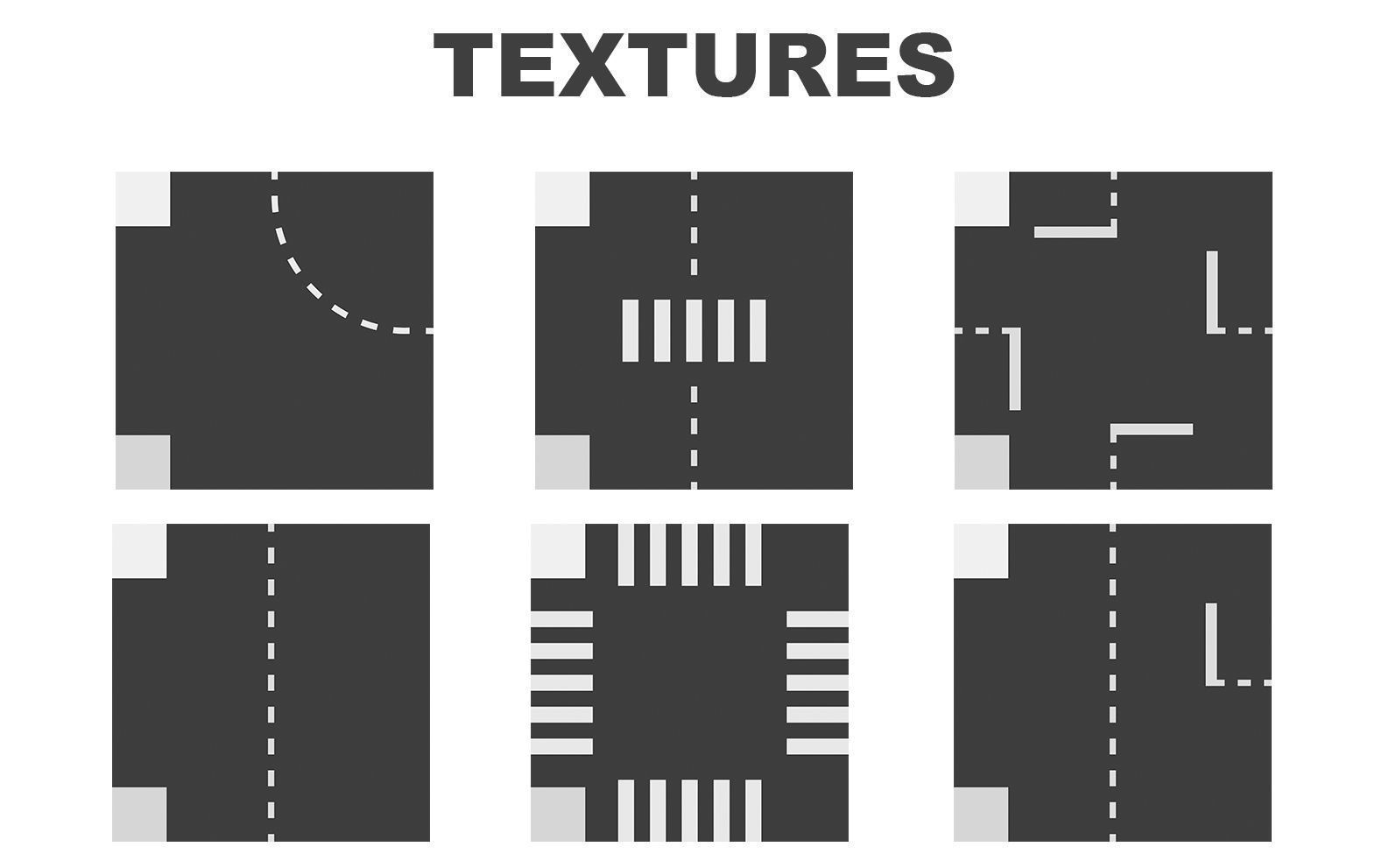 Low Poly Road Tiles Low-poly 3D model_3