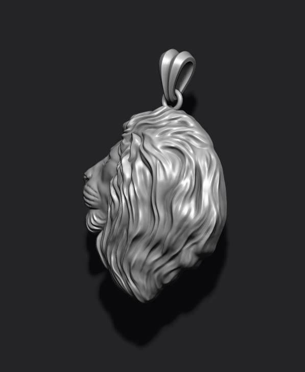 lion pendant 3D print model_3