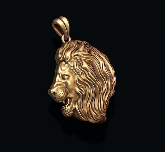 lion pendant 3D print model_1