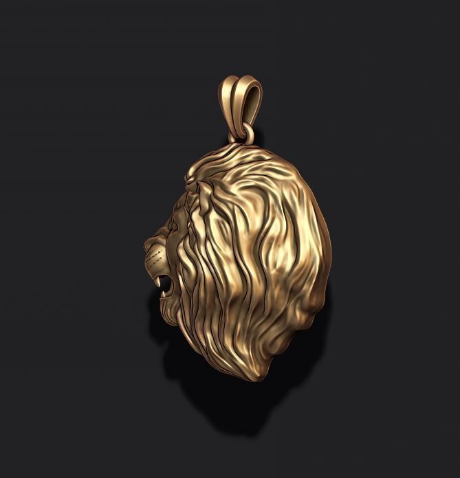 lion pendant 3D print model_3