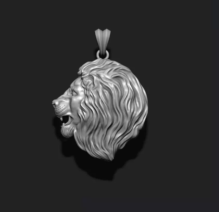lion pendant 3D print model_0