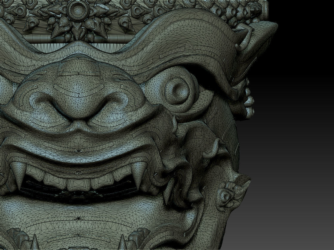 Hanuman - Khon Mask helmet - Thai Pattern 3D print model_8