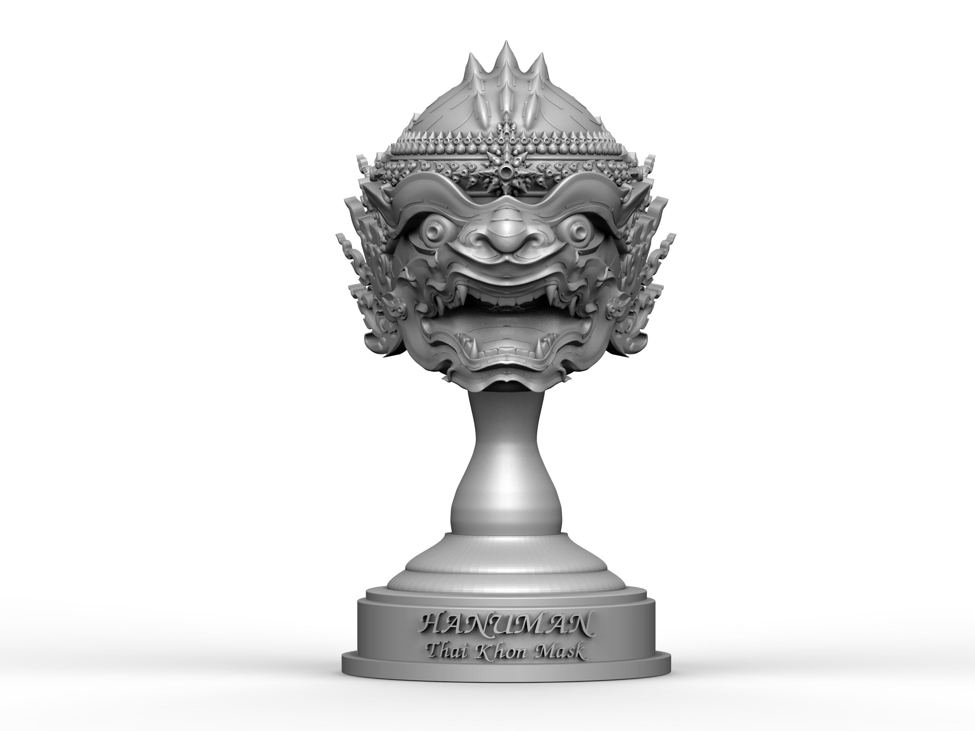 Hanuman - Khon Mask helmet - Thai Pattern 3D print model_1