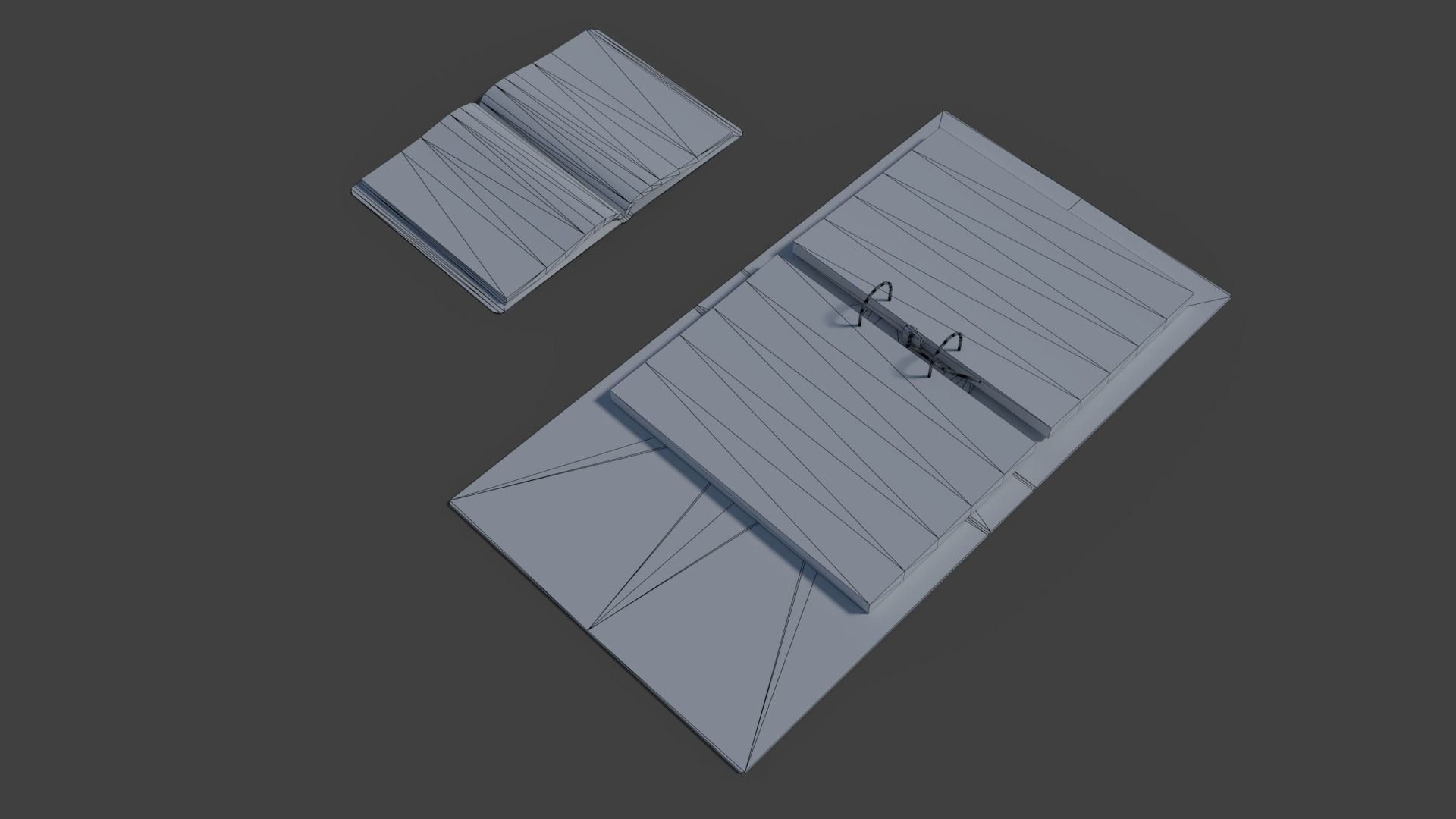 Binder and Notebook Low-poly 3D model_3