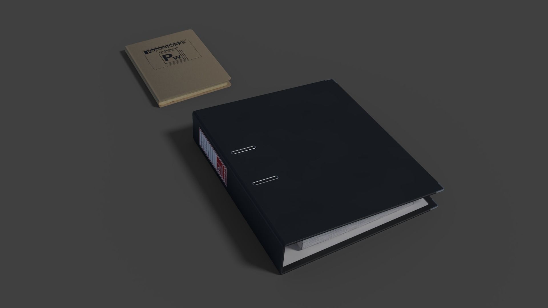 Binder and Notebook Low-poly 3D model_8