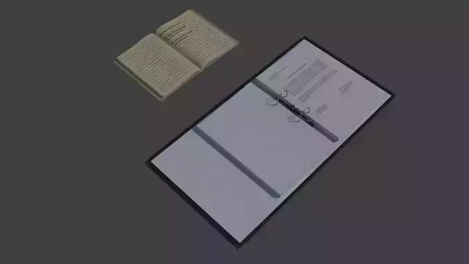 Binder and Notebook Low-poly 3D model