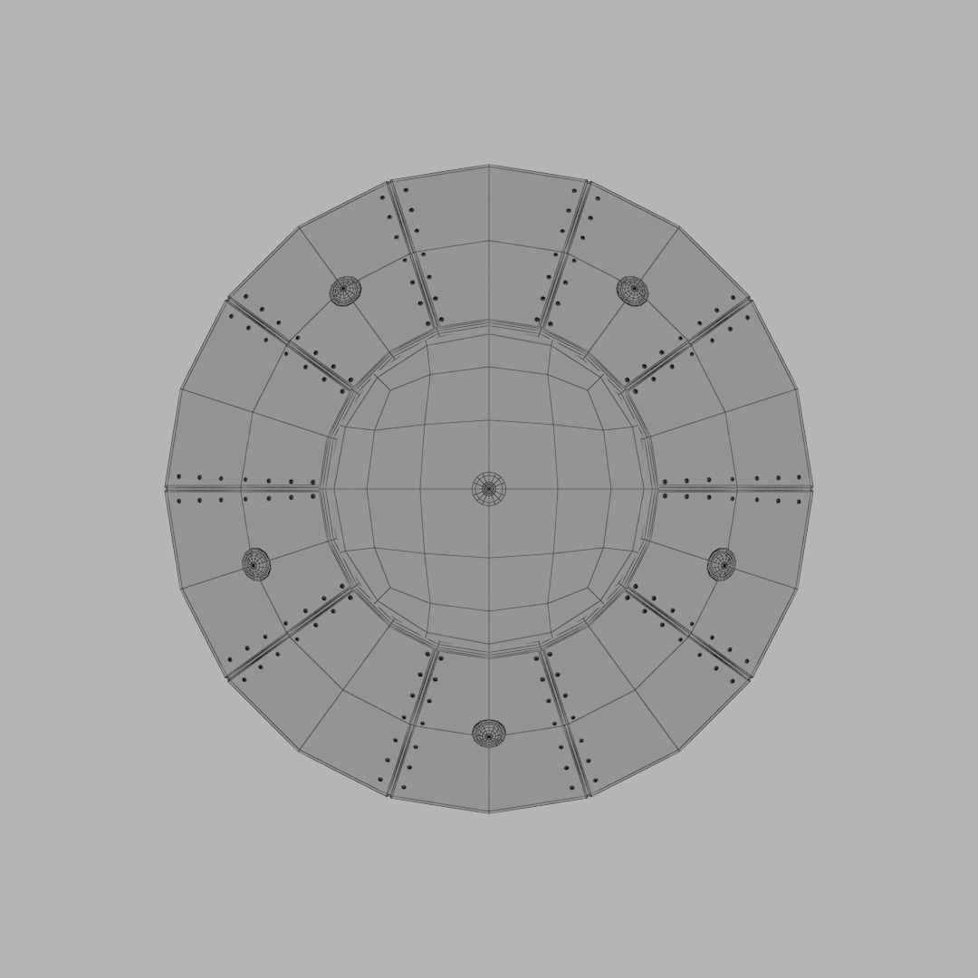 Flying saucer UFO cartoon High and Low Poly Low-poly 3D model_5