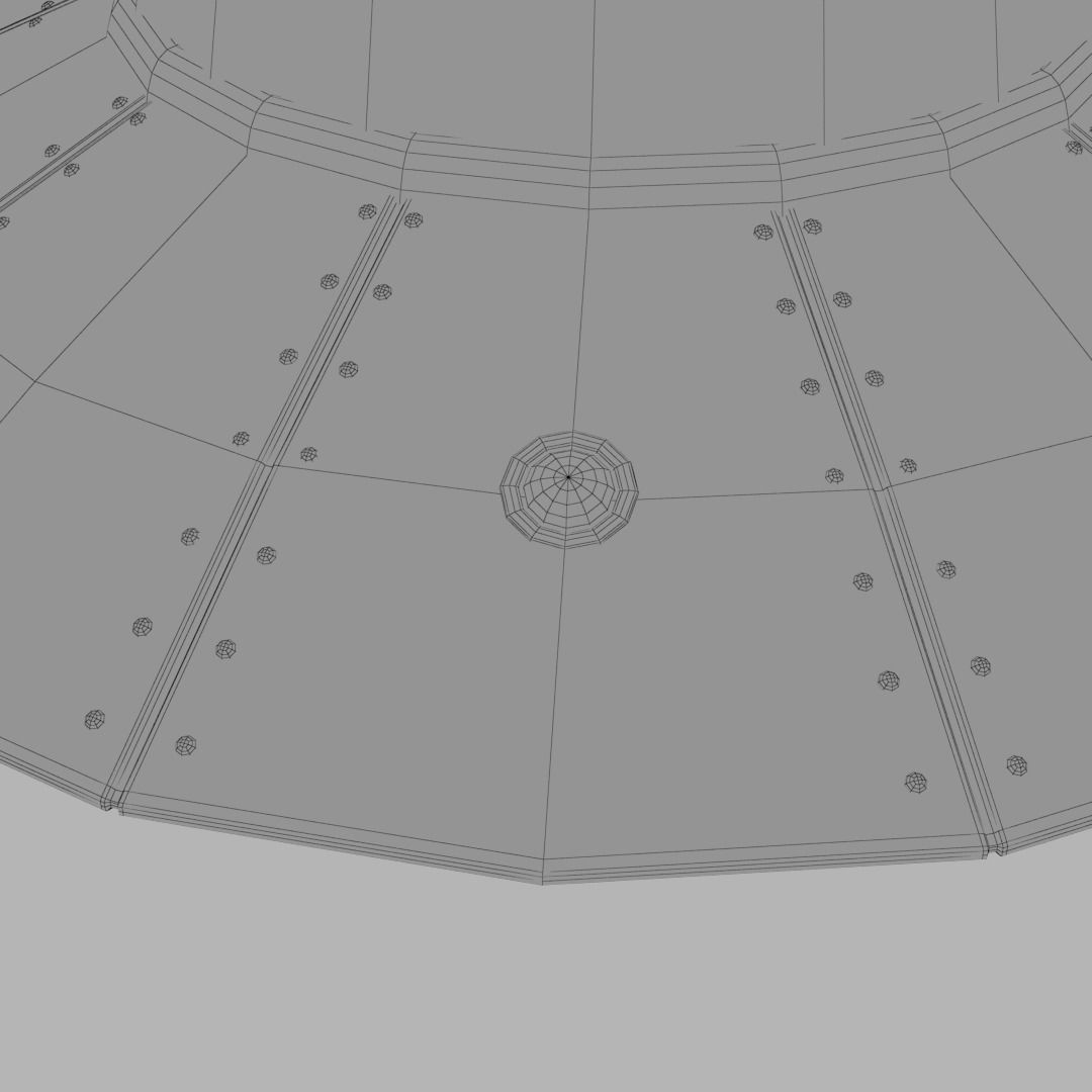 Flying saucer UFO cartoon High and Low Poly Low-poly 3D model_8