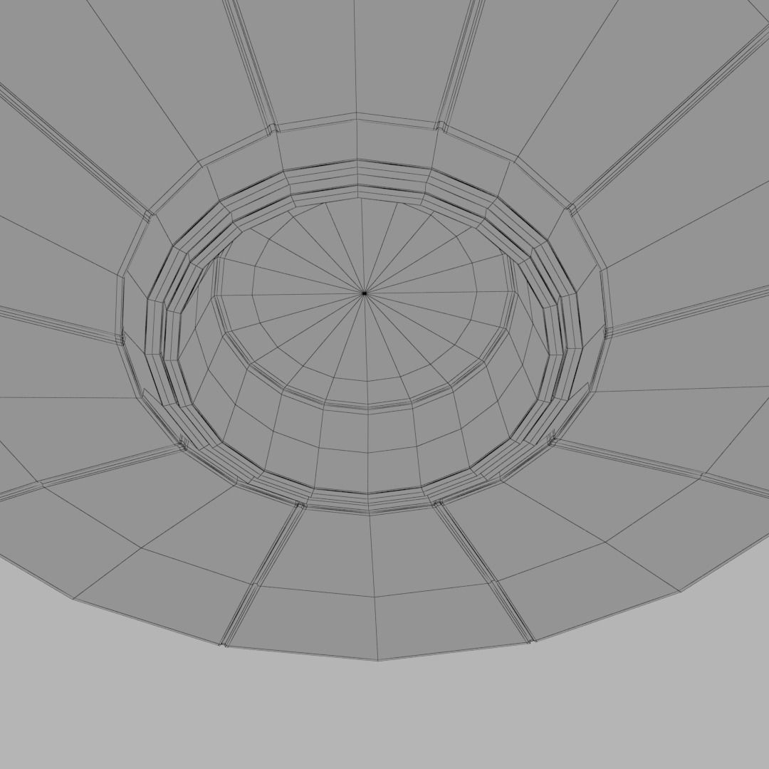 Flying saucer UFO cartoon High and Low Poly Low-poly 3D model_9