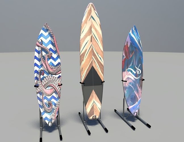 Surfboard stand Low-poly 3D model