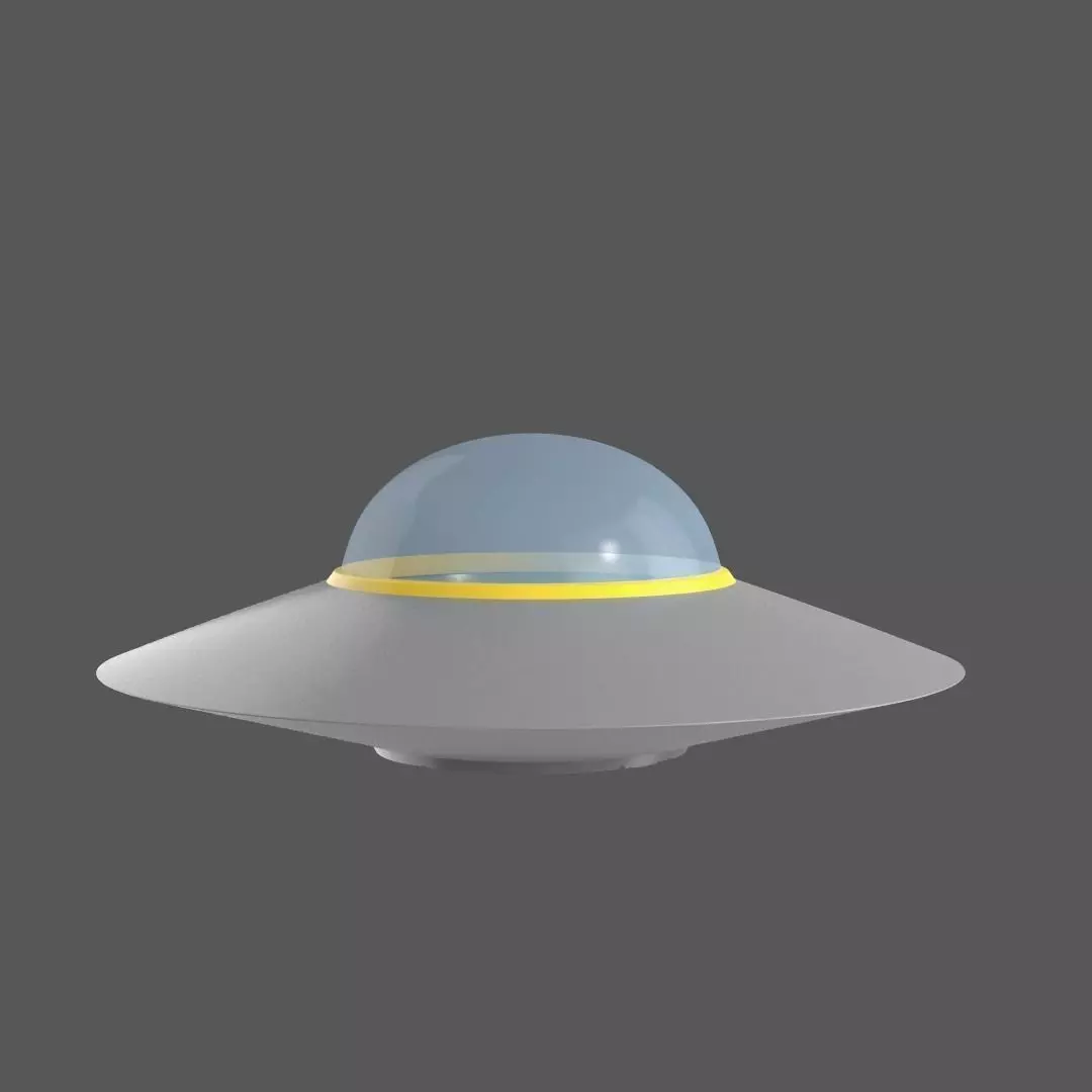 Flying saucer UFO cartoon simple High and Low Poly Low-poly 3D model
