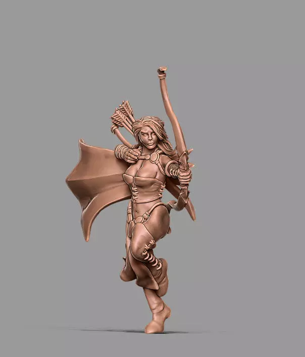 Huntress 3D print model - 35 mm scale 3D print model
