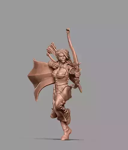 Huntress 3D print model - 35 mm scale 3D print model