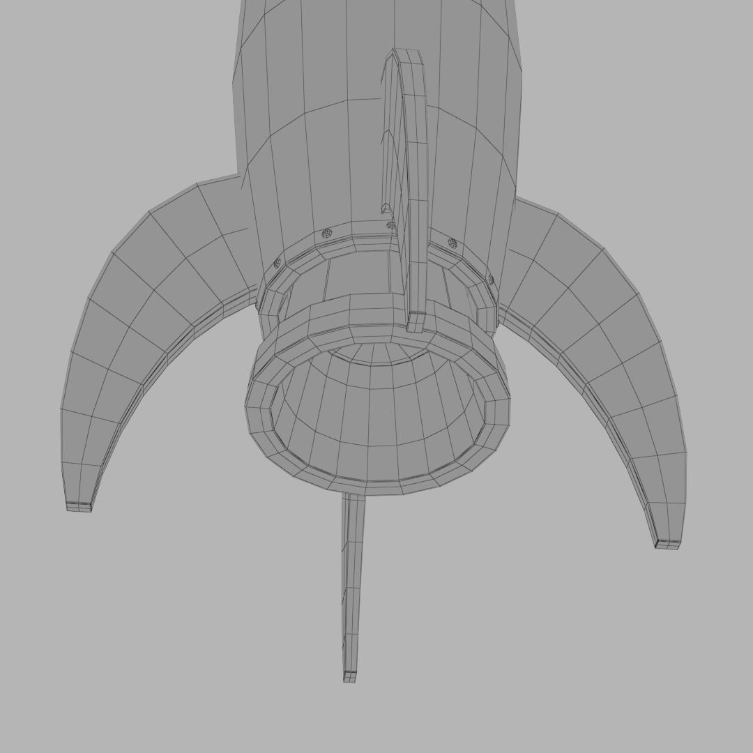 Spaceship rocketship cartoon simple High and Low Poly Low-poly 3D model_9