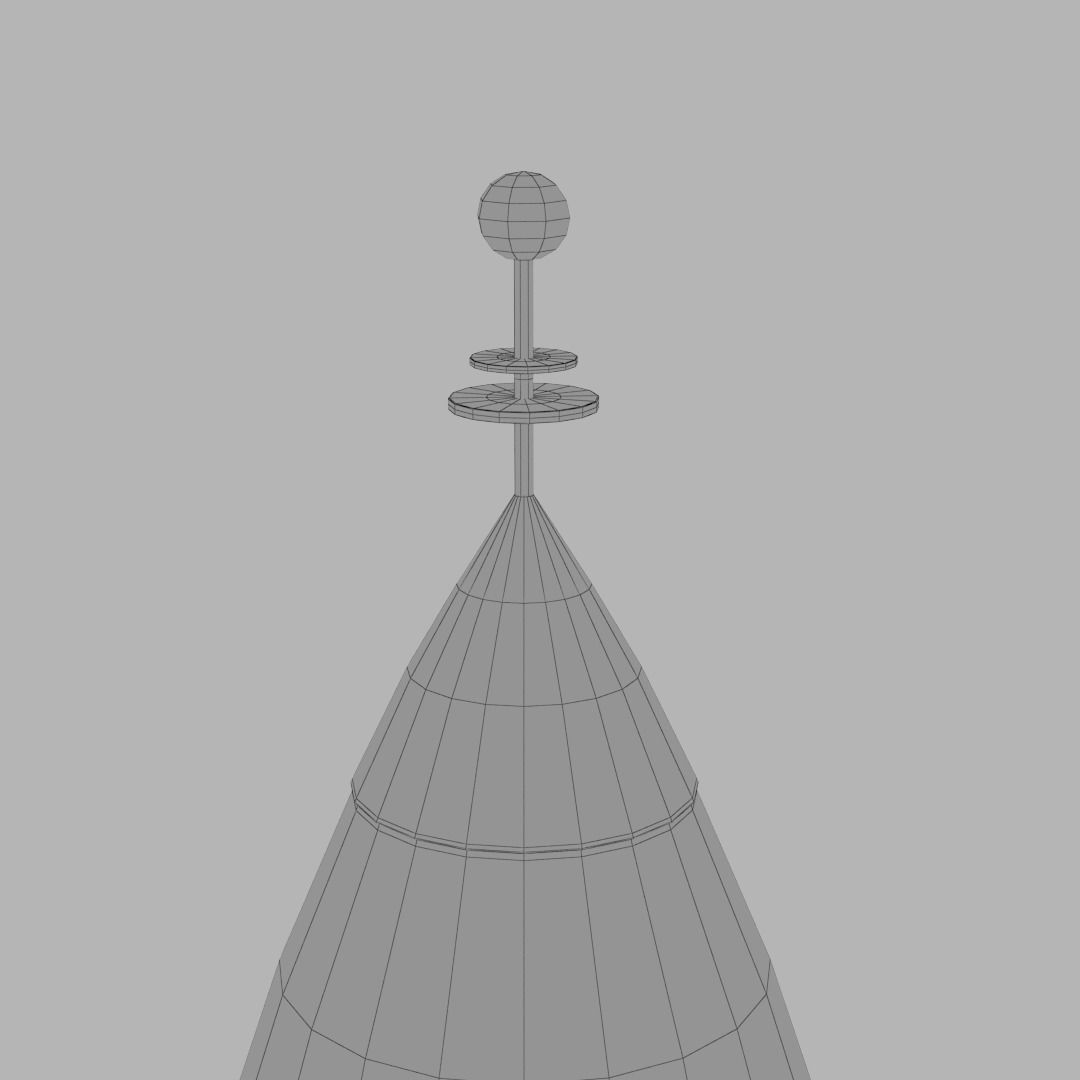 Spaceship rocketship cartoon simple High and Low Poly Low-poly 3D model_8