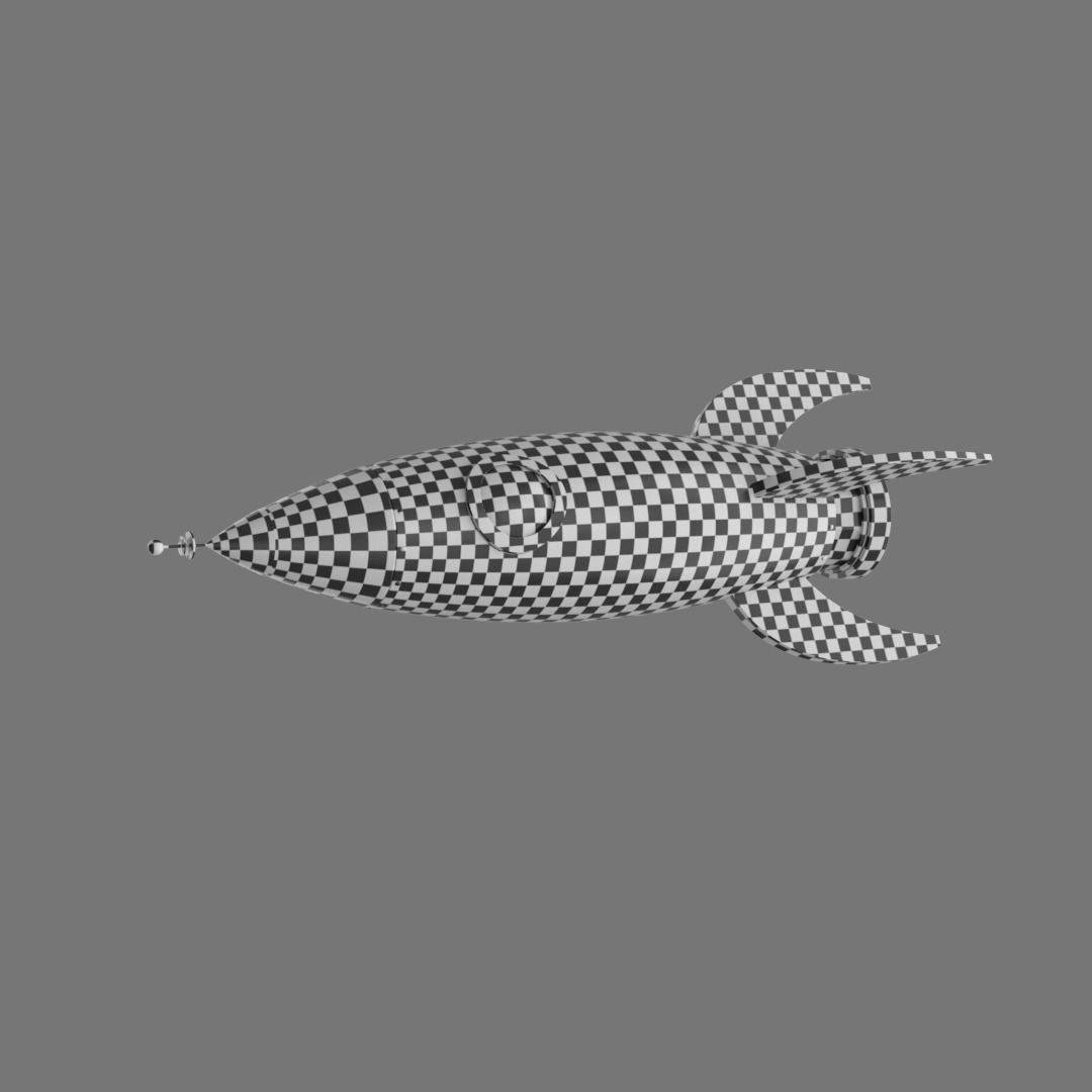 Spaceship rocketship cartoon simple High and Low Poly Low-poly 3D model_14