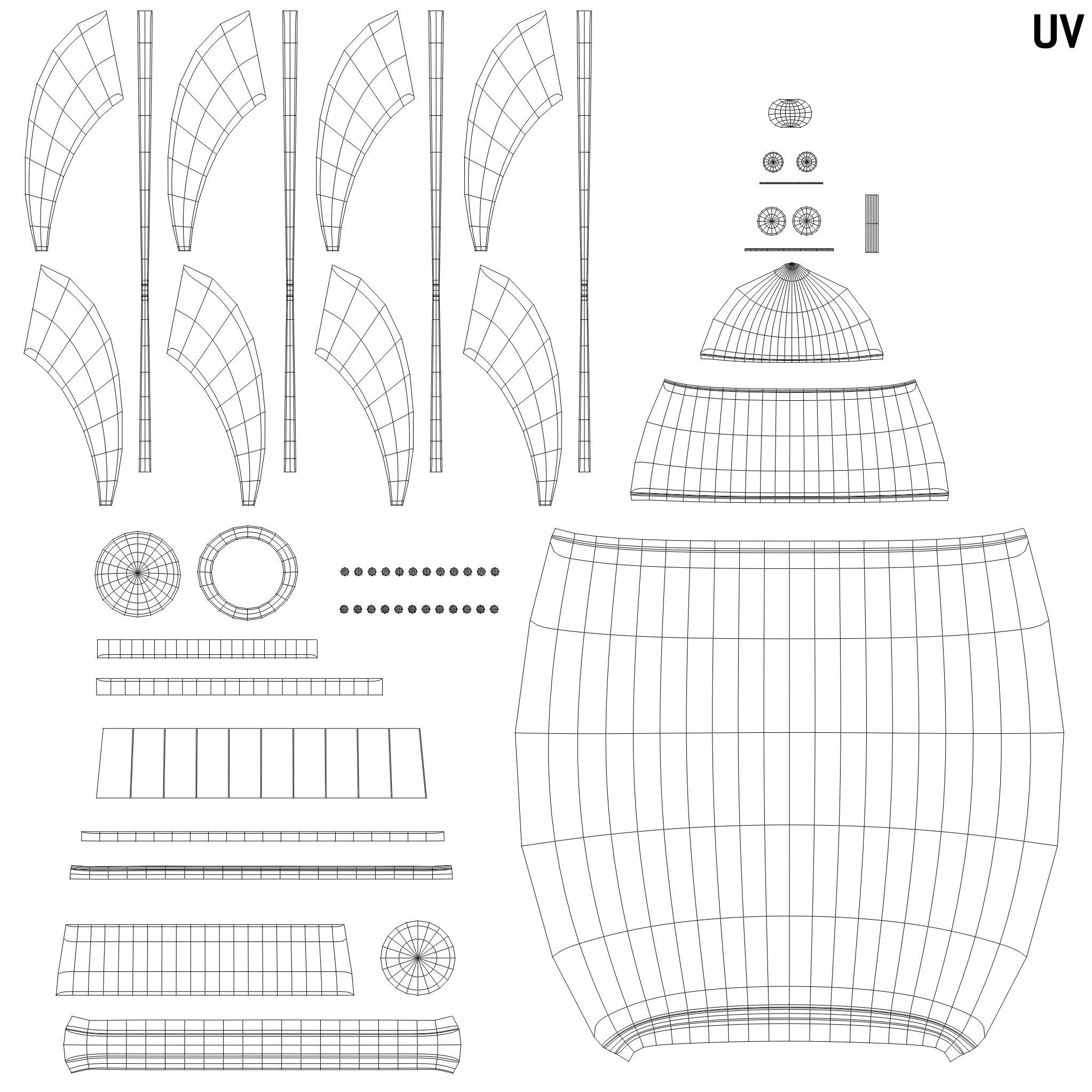 Spaceship rocketship cartoon simple High and Low Poly Low-poly 3D model_15